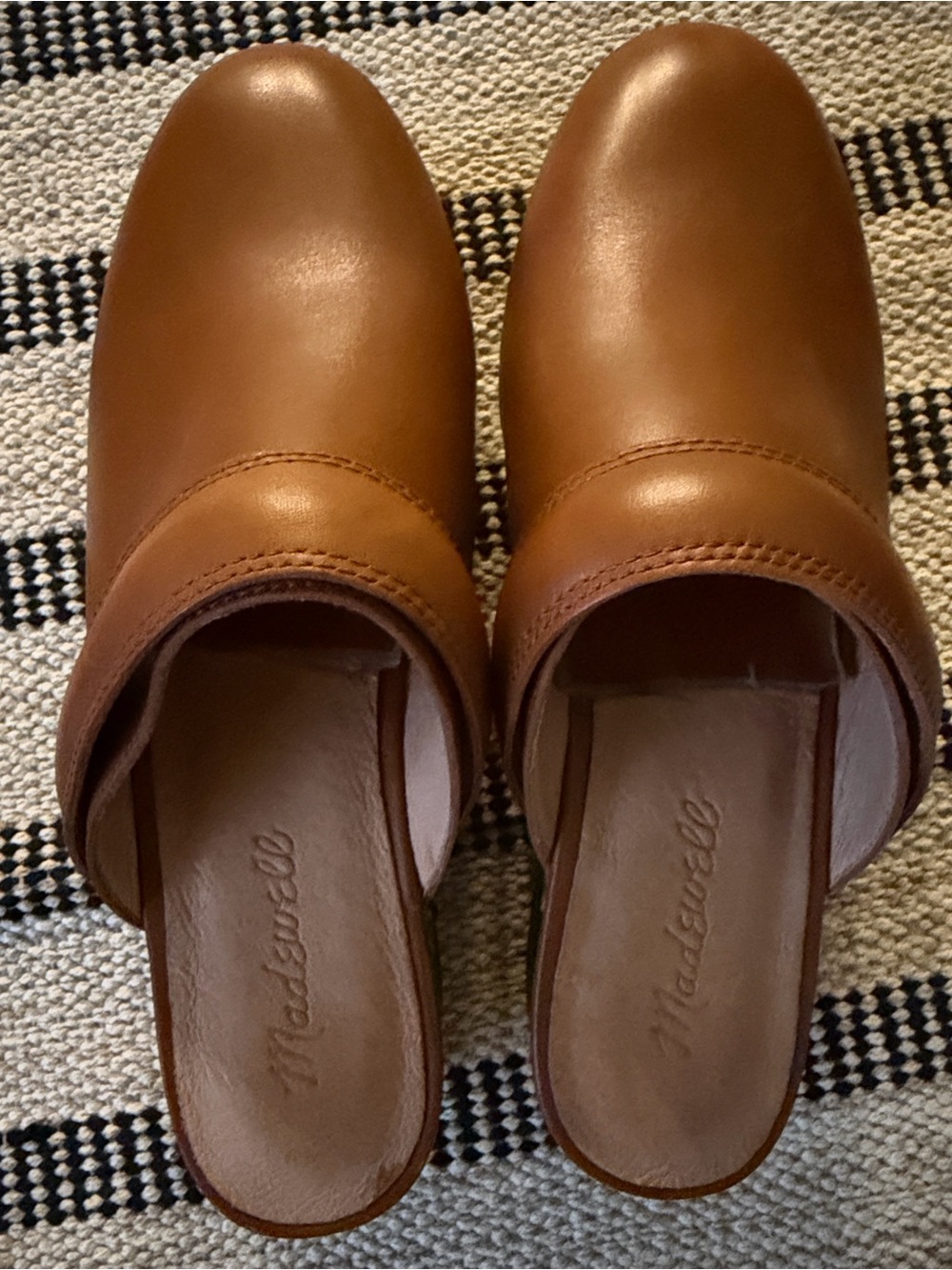 Madewell Cognac Leather Slip-On Mule in Pristine Condition